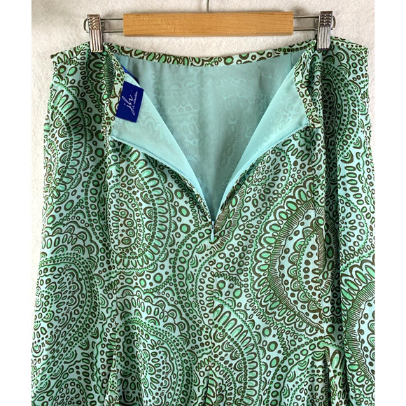 JH Collectible Women Midi Skirt Sz 14 Teal Fairy Feminine Romantic Artsy Chiffon - Picture 5 of 12